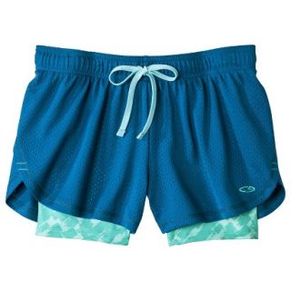 C9 by Champion Womens Mesh Short with Compression   Deep Ocean XL