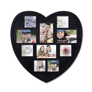 Adeco Adeco 10 opening Heart Shaped Photo Collage Frame Black Size Other