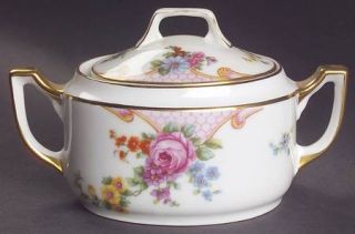 Epiag Bridal Rose (White Background) Sugar Bowl & Lid, Fine China Dinnerware   P