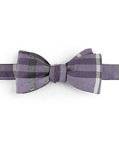 Burberry London Blake Linen & Silk Bow Tie   Purple