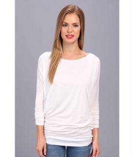 Brigitte Bailey Long Sleeve Dolman Top Womens Long Sleeve Pullover (White)