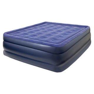 Pure Comfort Queen Flocked Double High Air Mattress with Pump