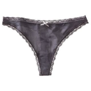 Gilligan & OMalley Womens Lace Micro Thong   Bankers Gray XS