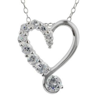 1/2 CT. T.W. Cubic Zirconia Heart Cable Chain in Sterling Silver   Multicolor