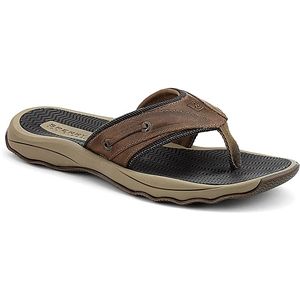 Sperry Top Sider Mens Outer Banks Thong Brown Sandals, Size 8 M   1049675