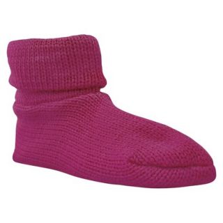 Womens MUK LUKS Cuff Slipper Sock W/ Anti Skid   Fuchsia