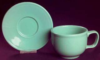 Homer Laughlin  Fiesta Sea Mist Green (Newer) Jumbo Cup & Saucer Set, Fine China