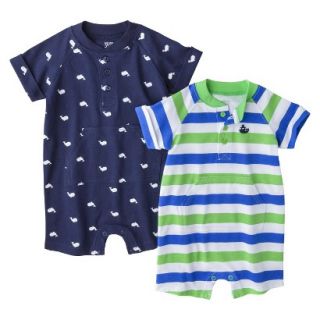 Just One YouMade by Carters Newborn Boys 2 Pack Romper Set   Blue/Green 18M