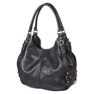 Merona Zip Closure Large Hobo Handbag   Black