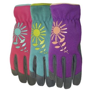 3 Pack of Ladies Synthetic Back Leather Palm Gloves, Size 8