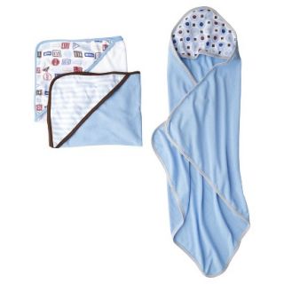 Luvable Friends Newborn Boys 3 Pack Hooded Towel Set   Blue