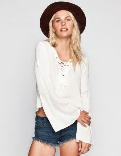Lace Up Womens Shirt Ivory In Sizes Small, Large, Medium For Women 2