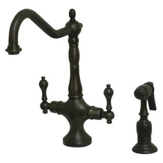 Heritage Oil Rubbed Bronze Kitchen Faucet with Solid Brass Side Sprayer