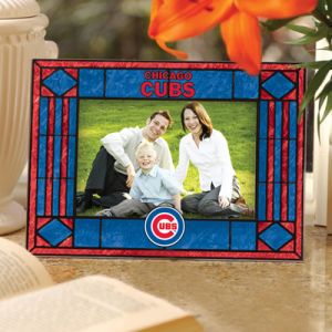 Chicago Cubs Art Glass Picture Frame