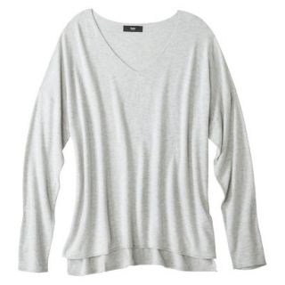 Mossimo Womens Plus Size V Neck Pullover Sweater   Gray 1