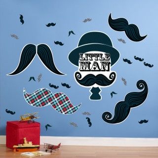 Little Man Mustache Giant Wall Decals