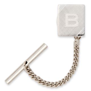 Tie Tack with Facet Cut Corners, Silver