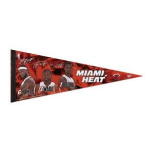 Miami Heat Wade James Bosh Wincraft 12x30 Premium Player Pennant
