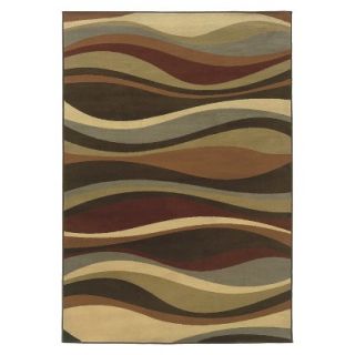 Contemporary Waves Area Rug   Brown (53x76)