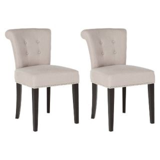 Dining Chair Set Safavieh Sinclair Dining Chair   Beige   Set of 2