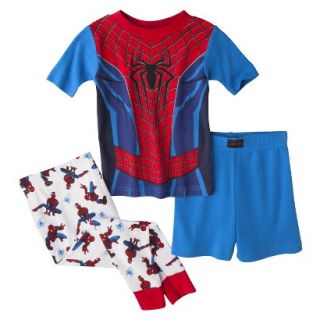 Spider Man Toddler Boys 3 Piece Short Sleeve Pajama Set   Blue 2T