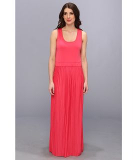 Calvin Klein Pleated Maxi Dress Womens Dress (Pink)