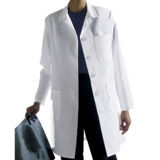 Medline Ladies Staff Length Lab Coat   White