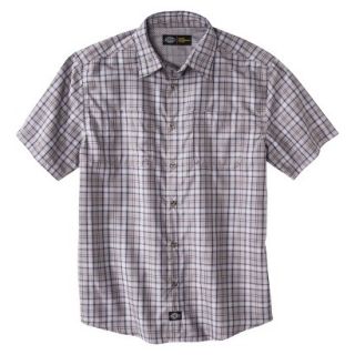 Dickies Mens Performance Plaid Button Down SILVER GRAY S