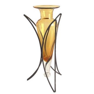 Amphora Vase on Half Moon Metal Stand  14
