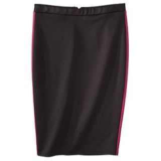 Mossimo Womens Pencil Scuba Skirt   Black/Sangria XL