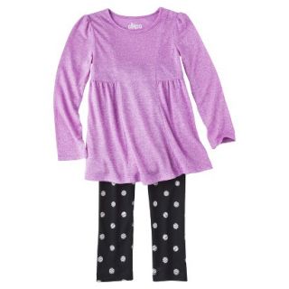 Circo Infant Toddler Girls 2 Piece Top and Legging Set   Purple 18 M