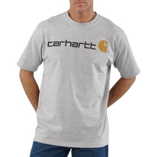 Carhartt Short Sleeve Logo T Shirt   Heather Gray, Medium, Model K195