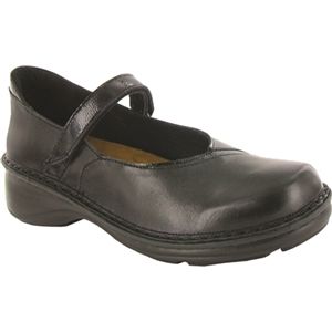 Naot Womens Gerbera Black Madras Black Crinkle Patent Shoes, Size 42 M   74043 N22