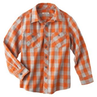 Boys Button Down Shirt   Luau Orange L