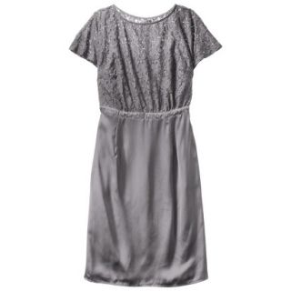 TEVOLIO Womens Plus Size Lace Bodice Dress   Gray 22W