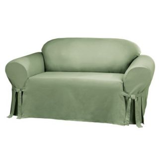 Sure Fit Cotton Duck Loveseat Slipcover   Sage Green