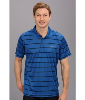 Columbia Utilizer Stripe Polo Shirt Mens Short Sleeve Pullover (Blue)