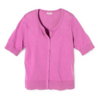 Merona Womens Plus Size Short Sleeve Cardigan Sweater   Pink 3X