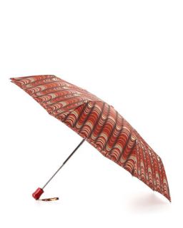 Luisa Mini Arched Stripe Umbrella, Burgundy