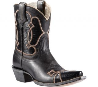 Womens Ariat Nova   Old West Black/Black Lizard Print Leather Boots