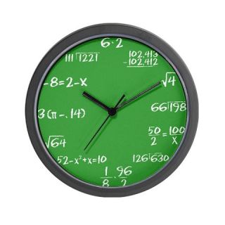 Green Chalkboard Math Wall Clock