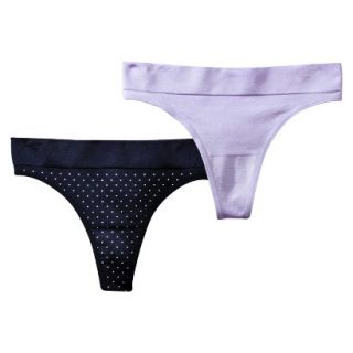 Gilligan & OMalley Womens 2 Pack Seamless Thong   Lavender L