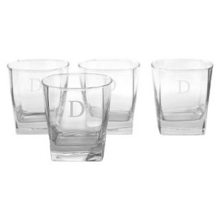 Personalized Monogram Whiskey Glass Set of 4   D
