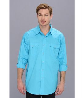 Roper 9035 Solid Poplin   Turquoise Mens Long Sleeve Button Up (Blue)