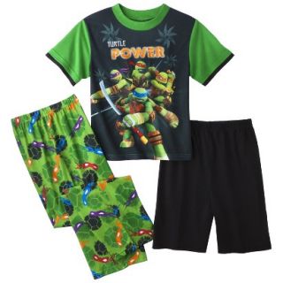 Teenage Mutant Ninja Turtles Boys 3 Piece Short Sleeve Pajama Set   Green 4
