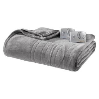 Biddeford Heated Microplush Blanket   Gray (Queen)