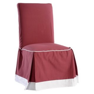 Cotton Duck Two Tone Dining Room Chair Slipcover   Red/White