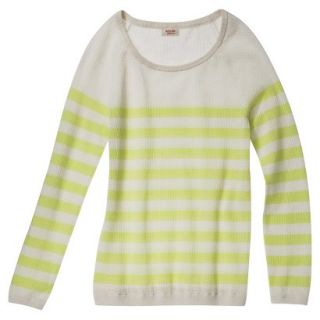 Mossimo Supply Co. Juniors Mesh Striped Sweater   Dogbone/Limesand XXL(19)
