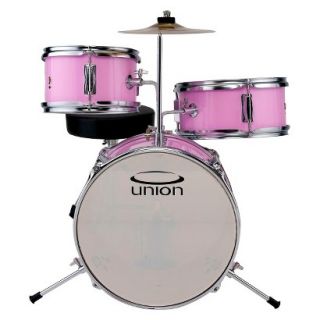 Union UT3 3 Piece Toy Drum Set with Cymbal and Throne   Pink (DRSUT3PK)