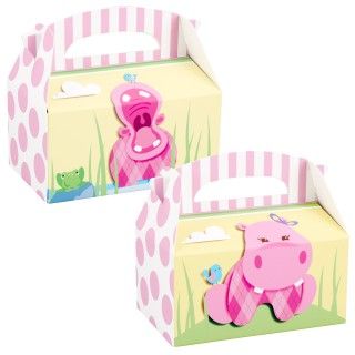 Hippo Pink Empty Favor Boxes